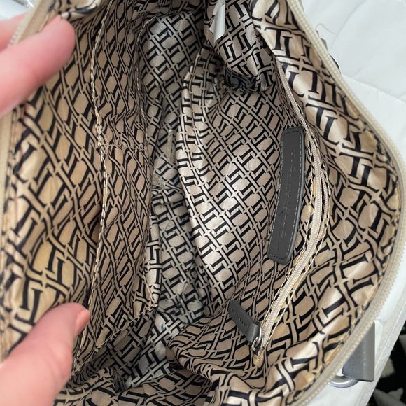 Tignanello Gray Color Block Leather Handbag - Picture 10 of 10